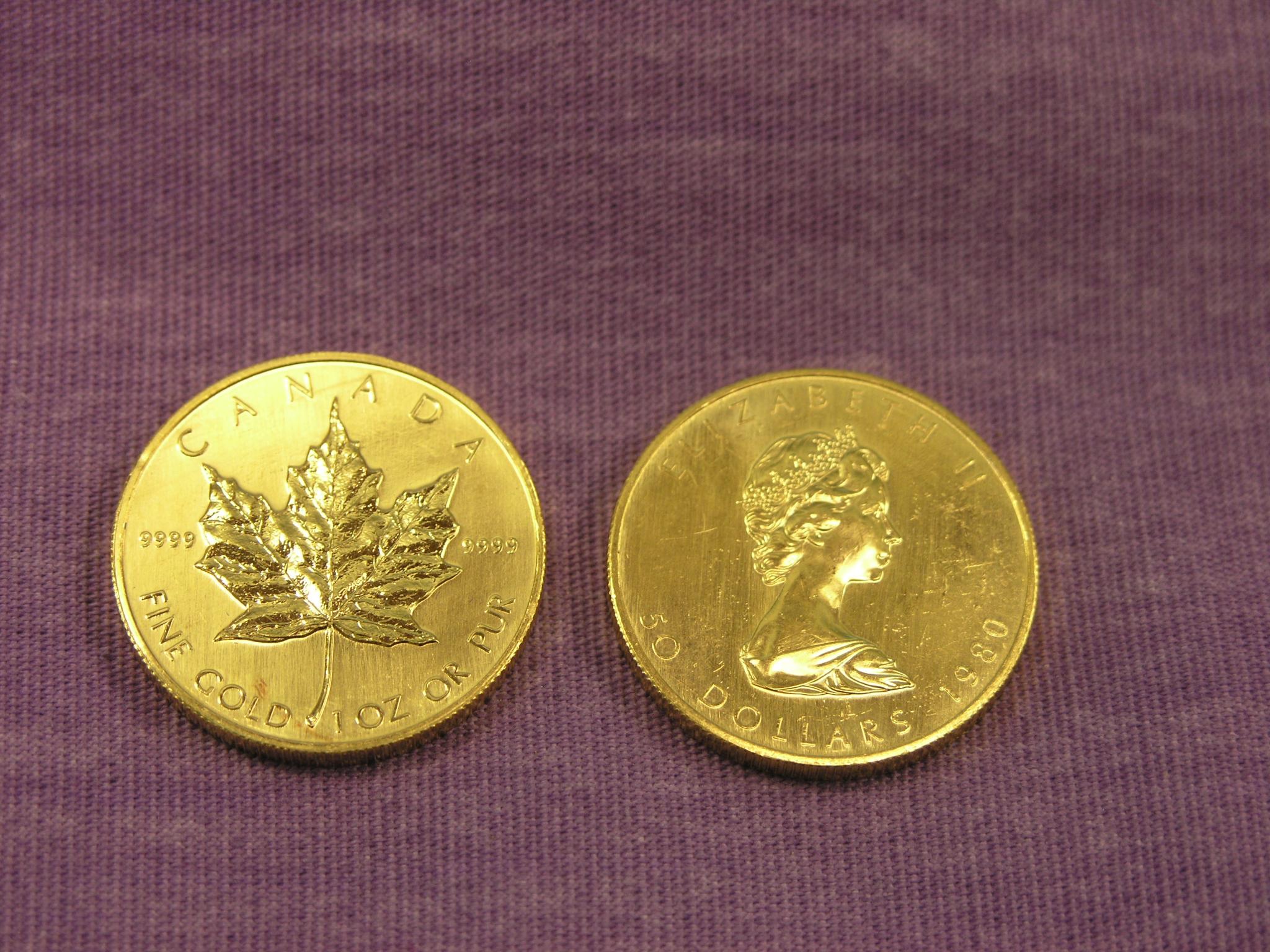 Appraisal: Two Canadian Dollars gold coins