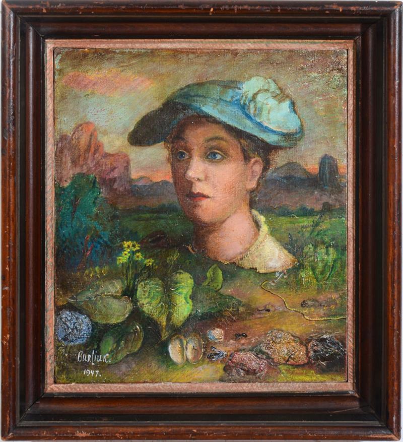 Appraisal: DAVID BURLIUK - MARRYSSIA Oil on canvas signed 'Burliuk' and