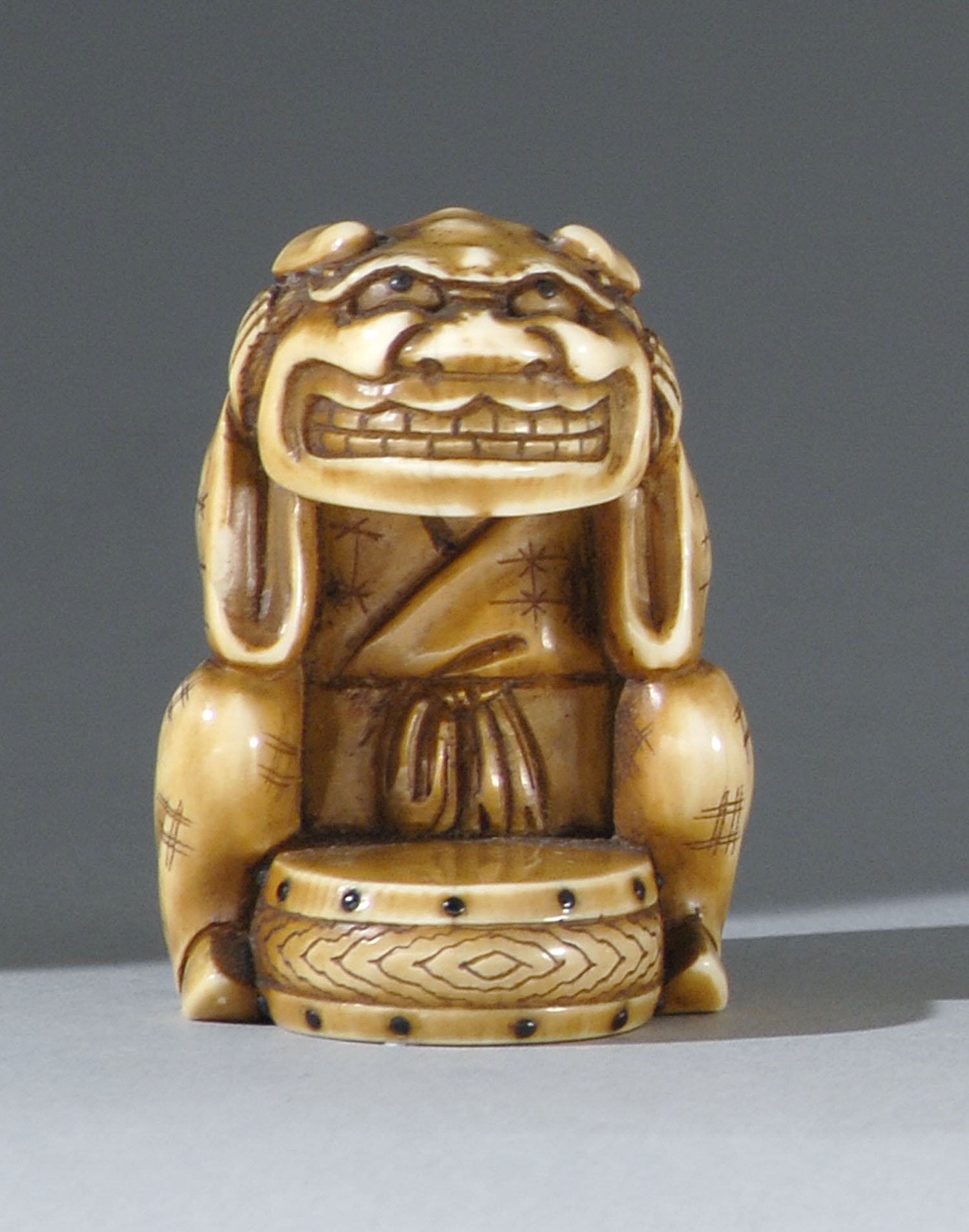 Appraisal: IVORY NETSUKE Early th CenturyIn the form of a karako