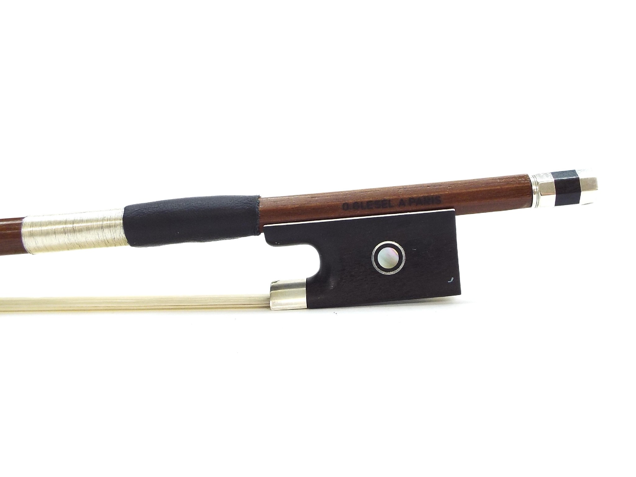 Appraisal: Silver mounted violin bow stamped A Glesel a Paris the