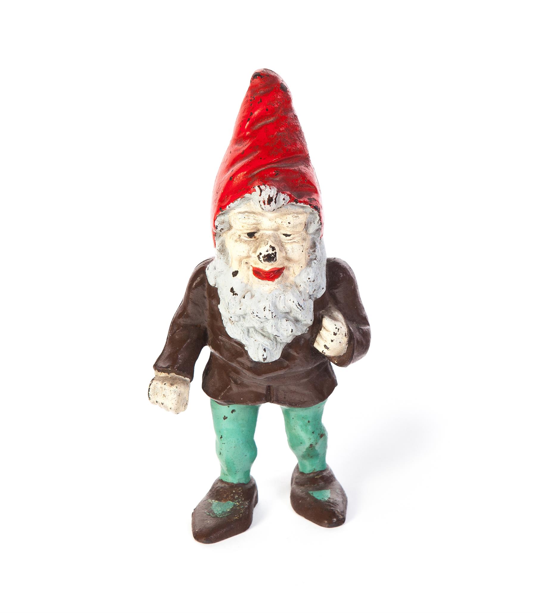 Appraisal: CAST IRON GNOME DOOR STOP American ca h