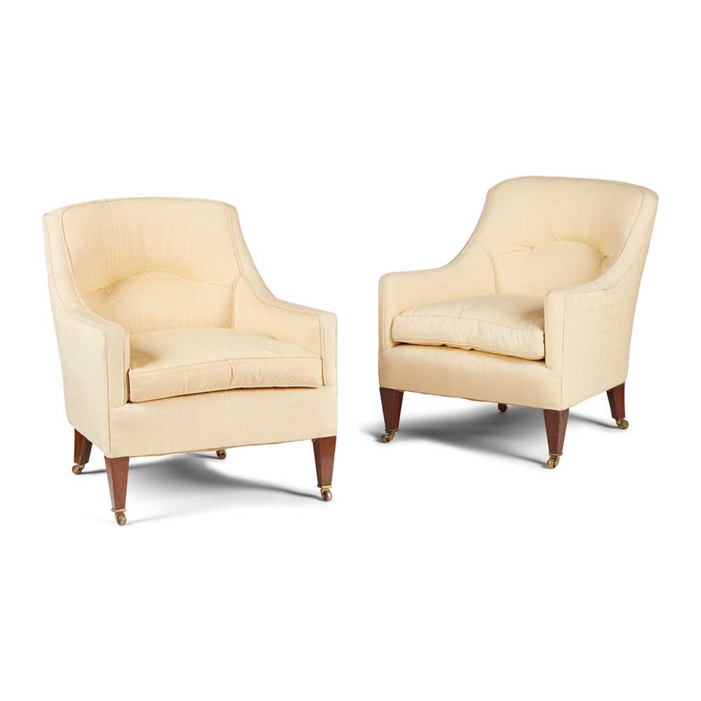 Appraisal: PAIR OF WHYTOCK REID TUB EASY ARMCHAIRS LATE TH CENTURY