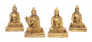 Appraisal: A Set of Four Sino-Tibetan Gilt Bronze Figures of Gelugpa