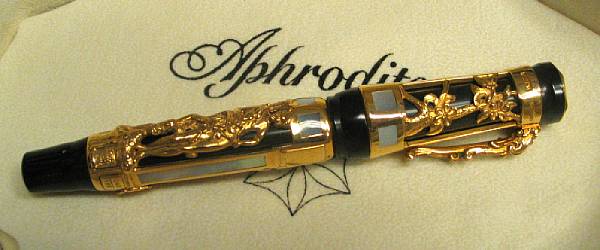 Appraisal: MONTEGRAPPA Ebonite k Pink Gold and Mother of Pearl Aphrodite