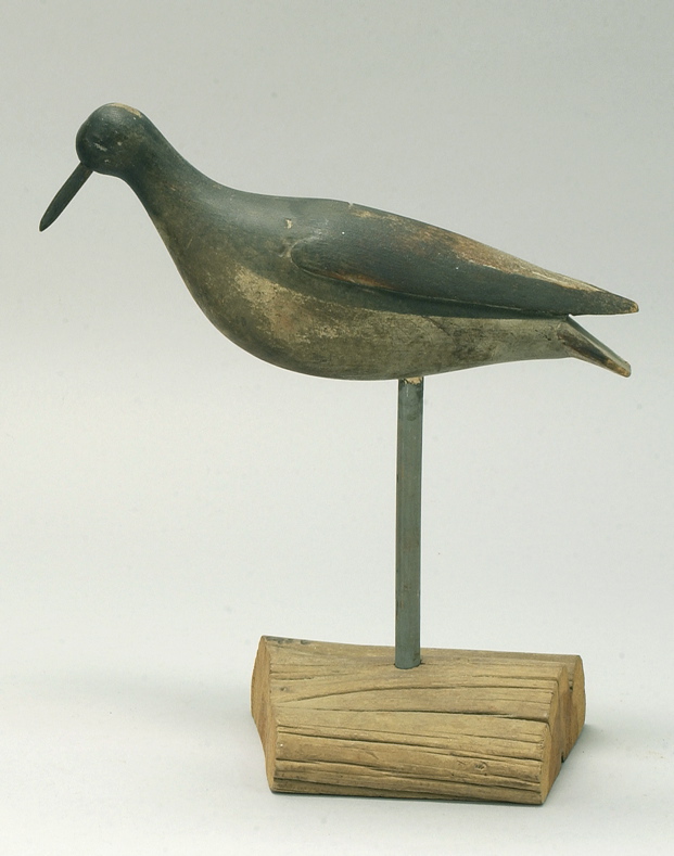 Appraisal: YELLOWLEGS DECOY Lumberyard decoy from Massachusetts Carved wings Original paint