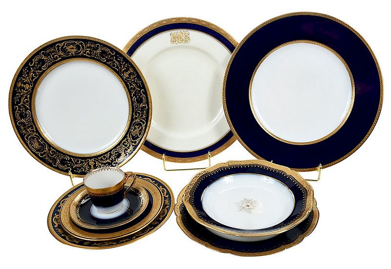 Appraisal: Assembled Set Gilt Decorated China Pieces British Continental th th