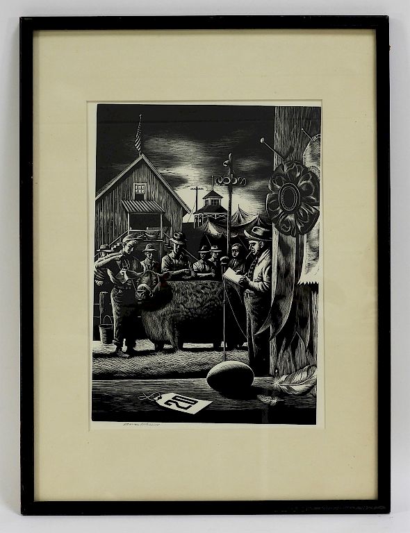 Appraisal: Stevan Dohanos State Fair Wood Engraving Stevan Dohanos Connecticut Ohio