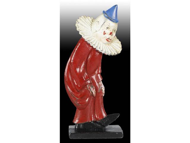 Appraisal: Clown Cast Iron Doorstop Description Double-sided solid casting Hubley Very