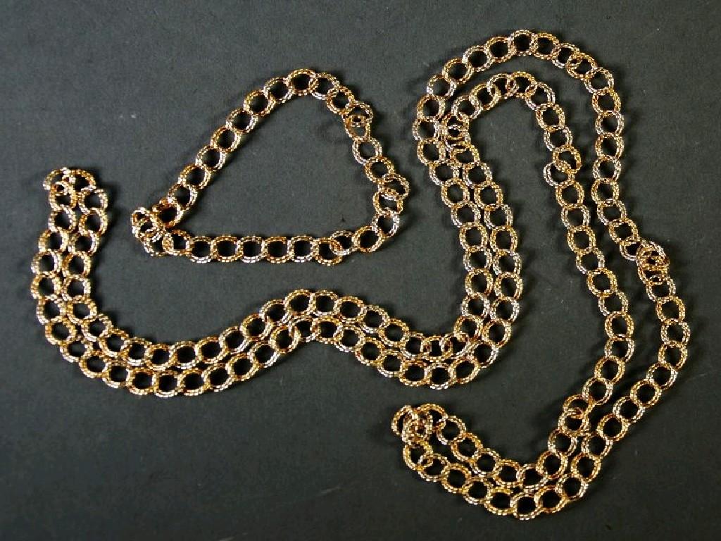 Appraisal: FOREIGN ct marked GOLD BRAIDED LINKED NECKLACE AND MATCHING BRACELET