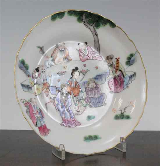 Appraisal: A Chinese famille rose 'eight immortals' dish Tongzhi seal mark