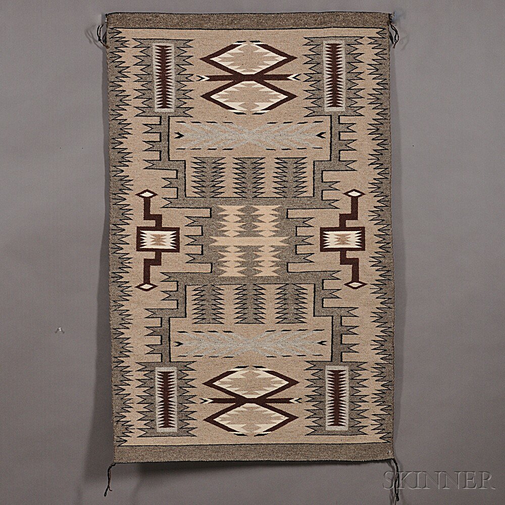 Appraisal: Navajo Contemporary Weaving woven in a storm pattern x in