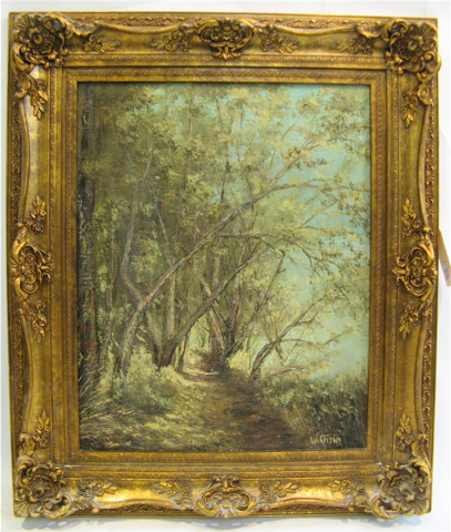 Appraisal: WILLY GISIN OIL ON MASONITE Swiss - Landscape with forest