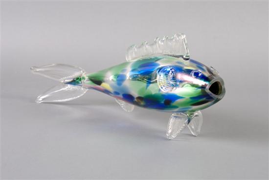 Appraisal: A Blue Glass Murano Fish Height inches