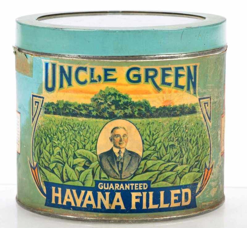 Appraisal: Uncle Green Cigar Tin Description Image on paper label of