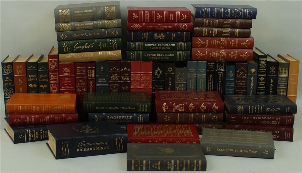 Appraisal: EASTON PRESS LIBRARY OF PRESIDENTS VOLS IN LEATHER SIGNED BY