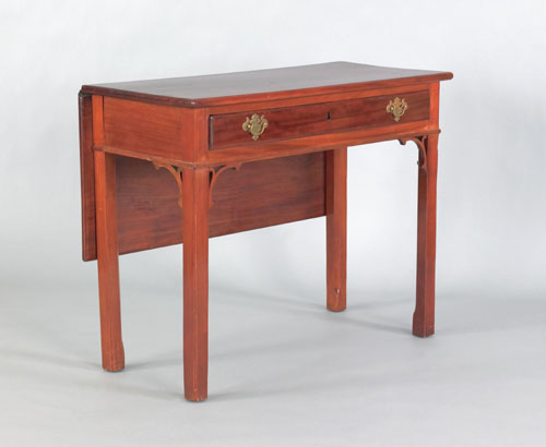 Appraisal: Philadelphia Chippendale mahogany card table ca with an oblong folding