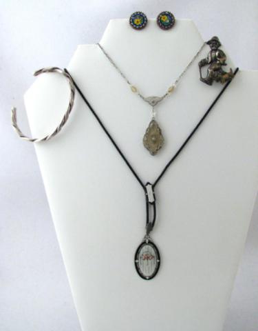 Appraisal: Group of Vintage and Sterling Silver including filigree pendant and