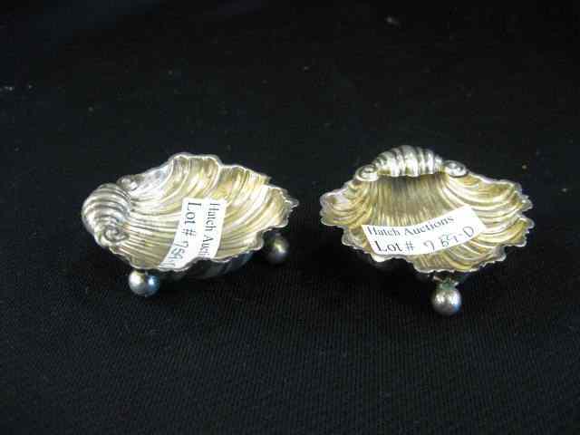 Appraisal: Pair of English Sterling Silver Figural SaltCellars scallop shell design