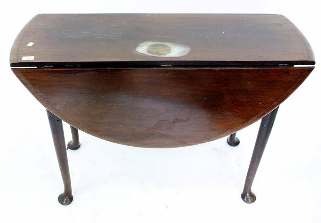 Appraisal: AN TH CENTURY MAHOGANY DROP LEAF PADFOOT TABLE cm x