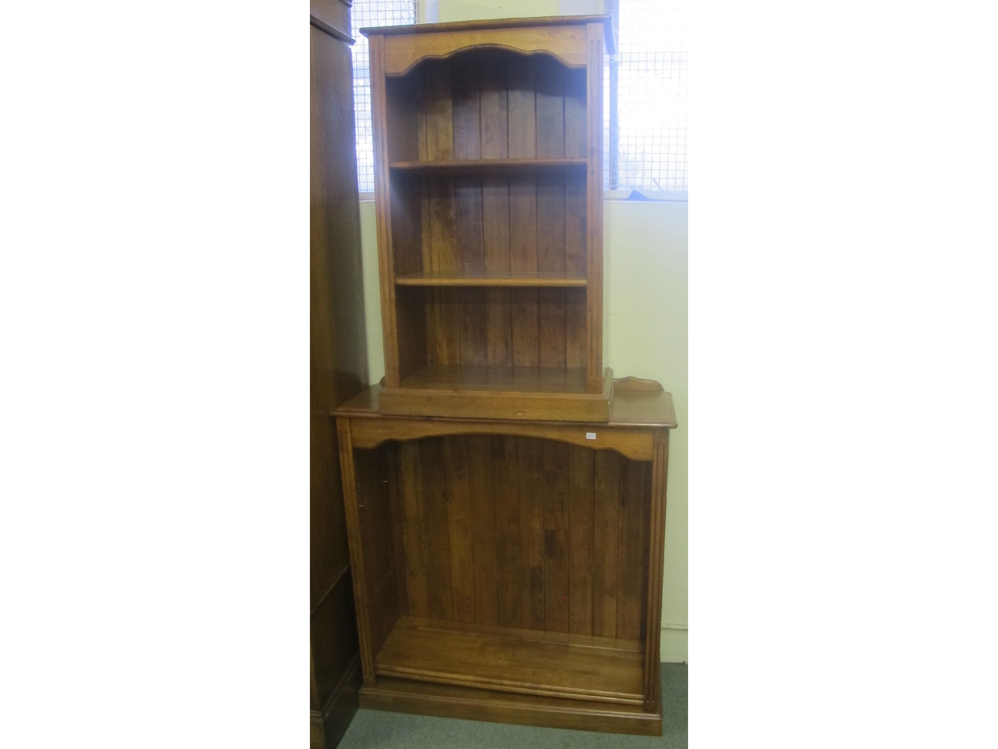 Appraisal: Two modern hardwood bookcases