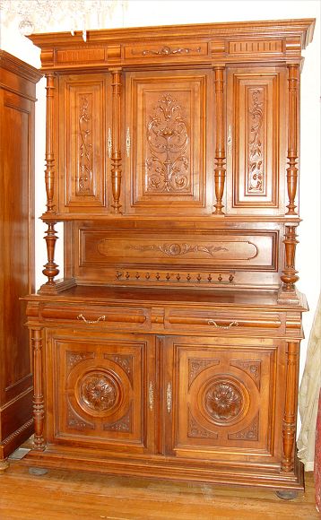 Appraisal: FRENCH LOUIS XVI STYLE MAHOGANY SIDEBOARD Cupboards over a cabinet