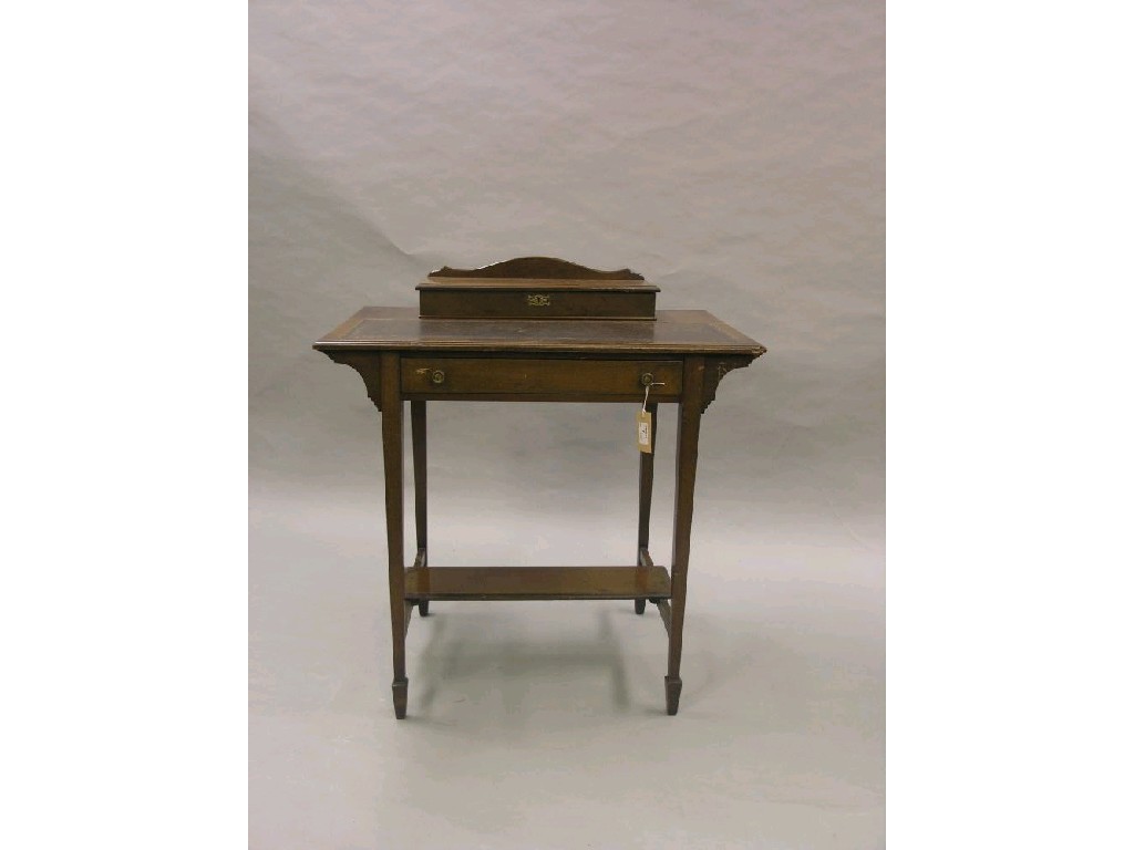 Appraisal: An Edwardian mahogany lady's writing table top with fitted stationery