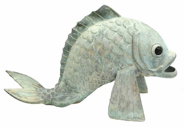 Appraisal: An Indonesian bronze garden fish height in