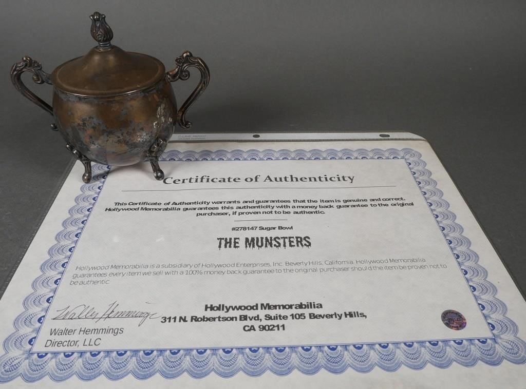 Appraisal: MUNSTERS PROP SUGAR BOWL SCREEN USED The Munsters television show