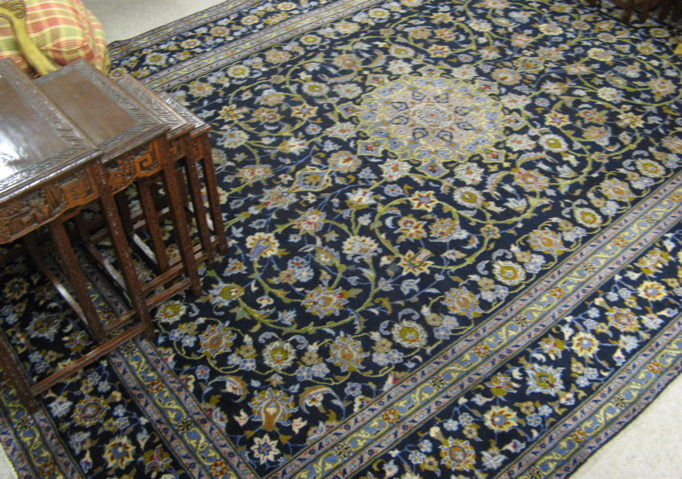 Appraisal: PERSIAN KASHAN CARPET Isfahan Province central Iran floral and scrolling