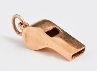 Appraisal: Tiffany Co k Yellow Gold Miniature Whistle Ch Tiffany Co