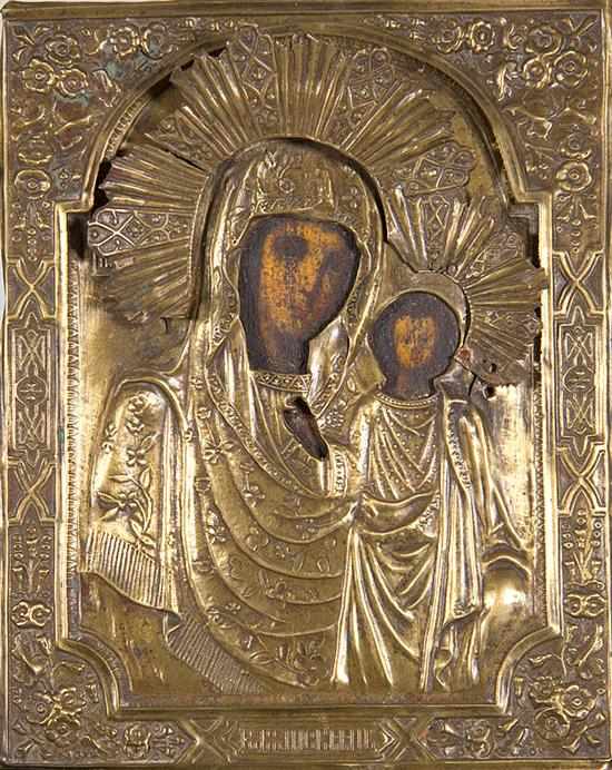 Appraisal: Russian icons th early th century THREE WORKS TWO PORTRAITS