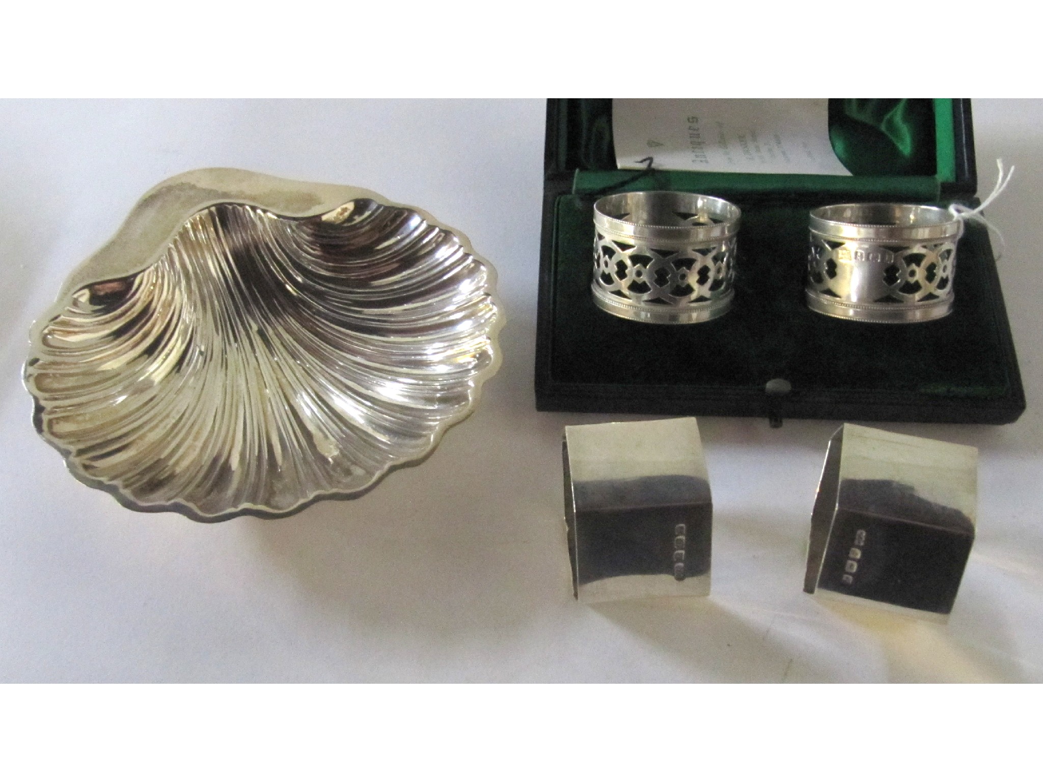 Appraisal: A lot comprising a silver butter dish Birmingham and two