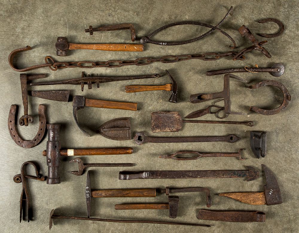 Appraisal: Miscellaneous iron tools Miscellaneous iron tools to include a Slater's