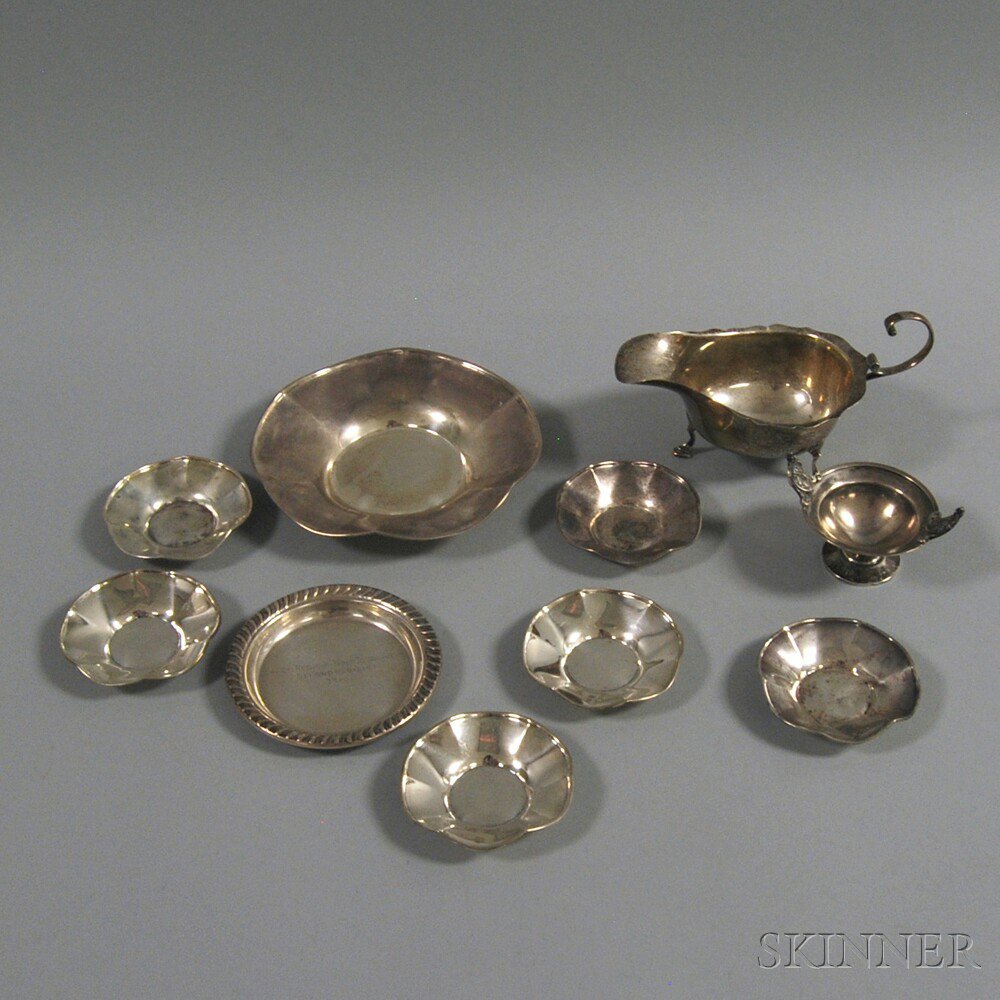 Appraisal: Ten Pieces of Sterling Silver Tableware a small D S