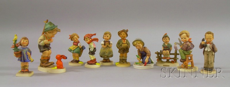 Appraisal: Ten Hummel Ceramic Figures ht to in Good condition