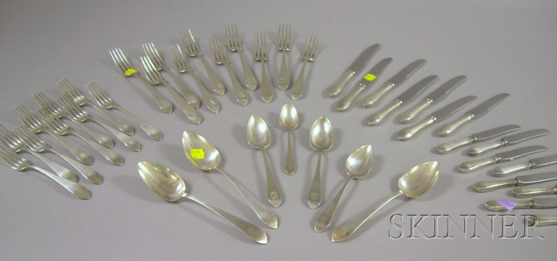 Appraisal: Dominick Haff Sterling Silver Pointed Antique Pattern Partial Flatware Service