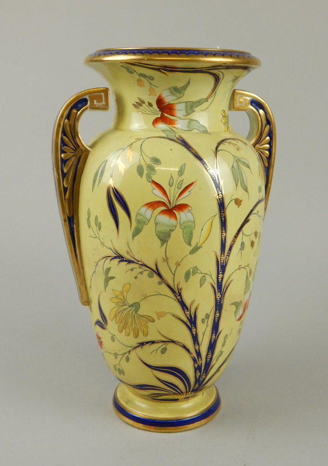 Appraisal: A late thC aesthetic style pottery vase the shouldered body