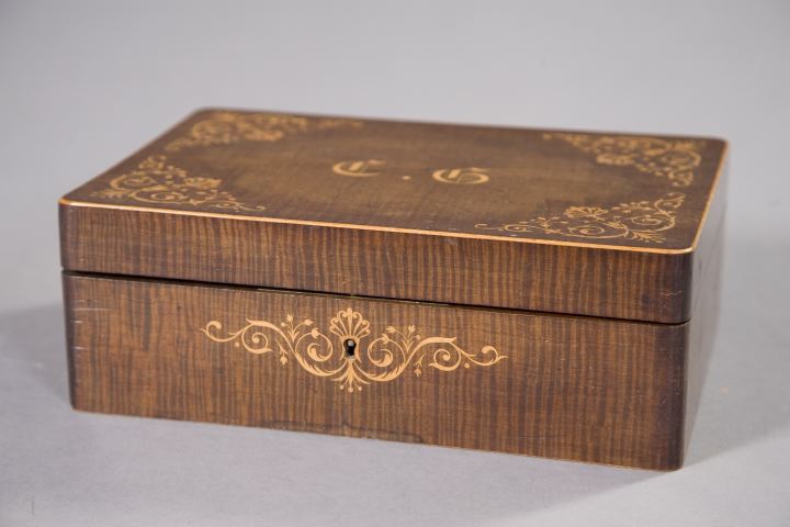 Appraisal: Sorrento Strie Mahogany and Holly Marquetry Jewel Box second quarter