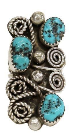 Appraisal: Native American sterling silver and turquoise ring signed K either