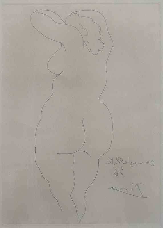 Appraisal: PICASSO Pablo after Spanish ''Femme Nu De Dos'' Etching Sight