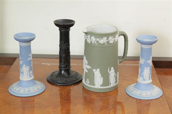 Appraisal: FOUR PIECES OF WEDGWOOD INCLUDING BASALT One black basalt Wedgwood