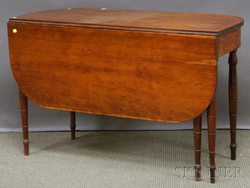 Appraisal: Late Federal Maple and Bird's-eye Maple Veneer Table with Single