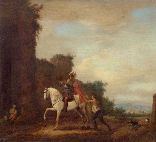 Appraisal: WOUWERMAN PHILIPS before Haarlem Saint Martin Oil on panel Monogrammed