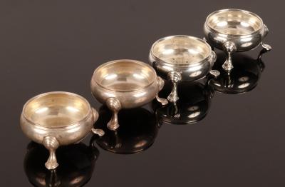 Appraisal: A set of four silver salts Edward Barnard Sons London