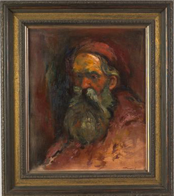 Appraisal: Continental School Mid- th Century Portrait of a Rabbi oil