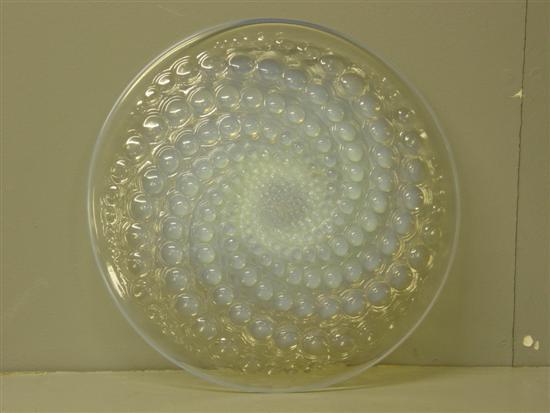 Appraisal: Lalique clear and opalescent circular glass dish with a spiralling