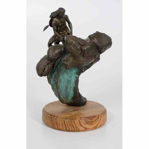 Appraisal: William J Bedford Bronze First Sight Bronze depicting Native American