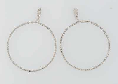 Appraisal: A Pair of Diamond Hoop Earrings k white gold hoop