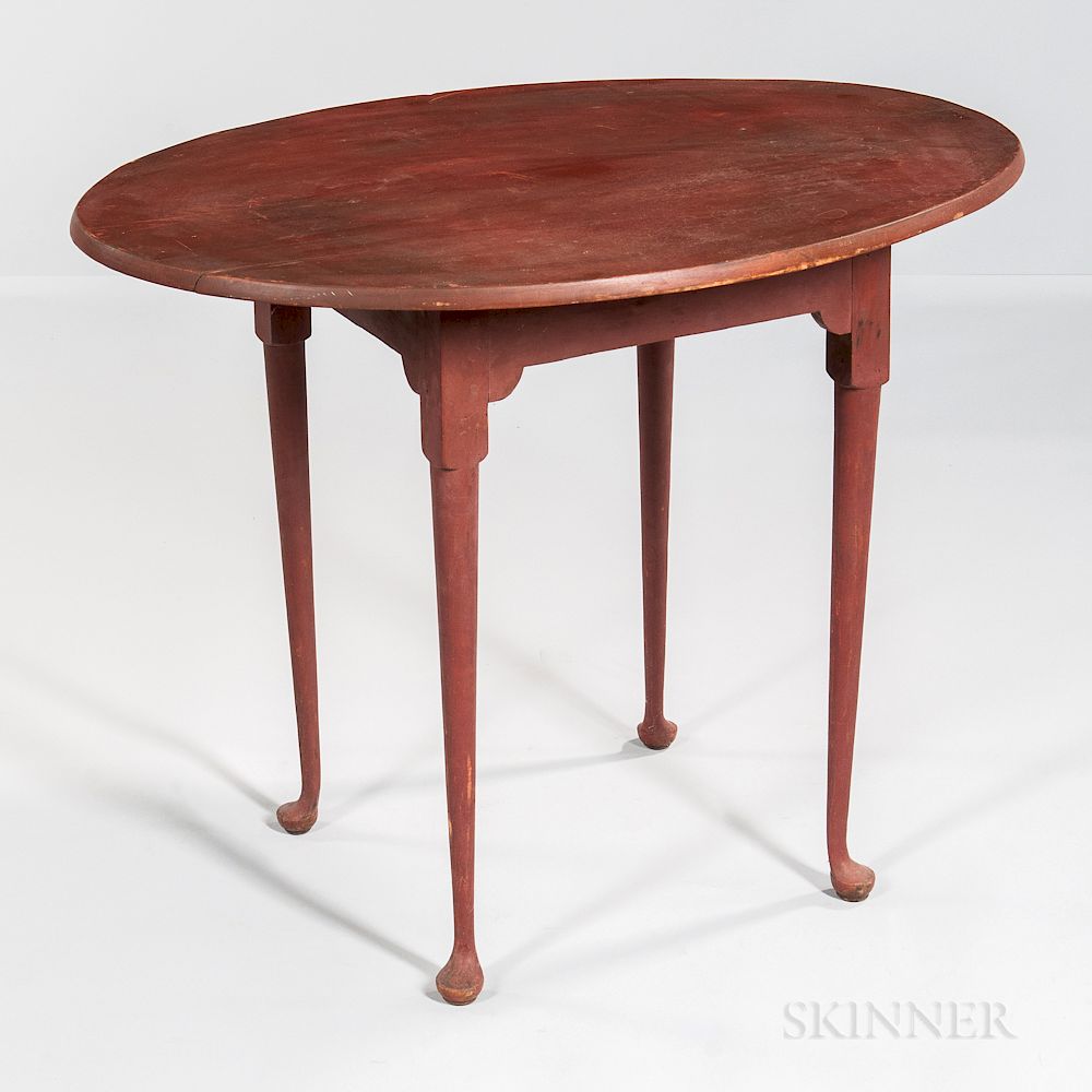 Appraisal: Queen Anne Oval-top Tea Table Queen Anne Oval-top Tea Table