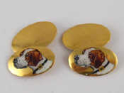 Appraisal: A pair of yellow metal tests carat gold cufflinks with